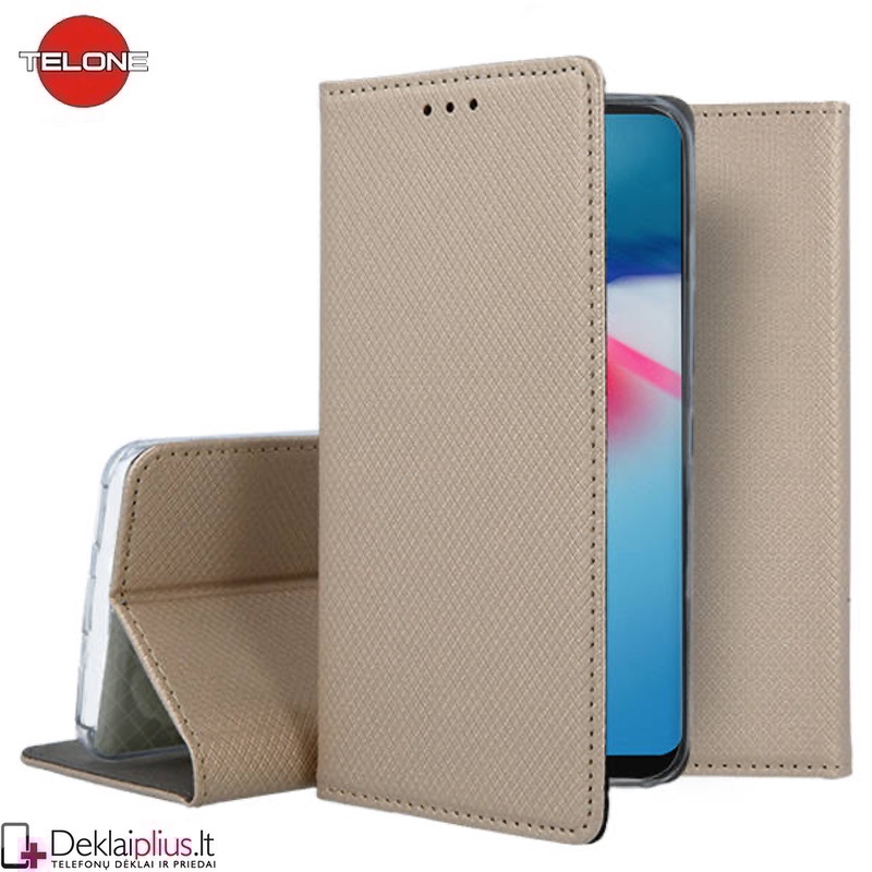 Telone atverčiamas dėklas - auksinės spalvos (Xiaomi Poco M5/Poco M4 5G/Redmi 10 5G) Telone atverčiamas dėklas - auksinės spalvos (Xiaomi Poco M5/Poco M4 5G/Redmi 10 5G)